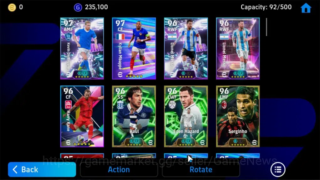 eFootball Accounts Legends & Iconic Players Android|Epic Raul,EdenHazard,Serginho|ShowTime Kevin De Bruyne,SU26 Messi,SU 4