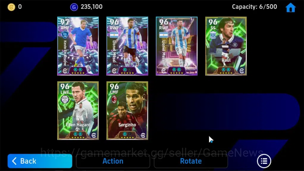 eFootball Accounts Legends & Iconic Players Android|Epic Raul,EdenHazard,Serginho|ShowTime Kevin De Bruyne,SU26 Messi,SU 7
