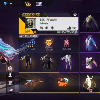 Free Fire Accounts FF MURAH - ANIMASI LOBY - CELANA ANGEL PUTIH UNGU ON - GLOWALL FULL KEREN - BUNDLE KECE