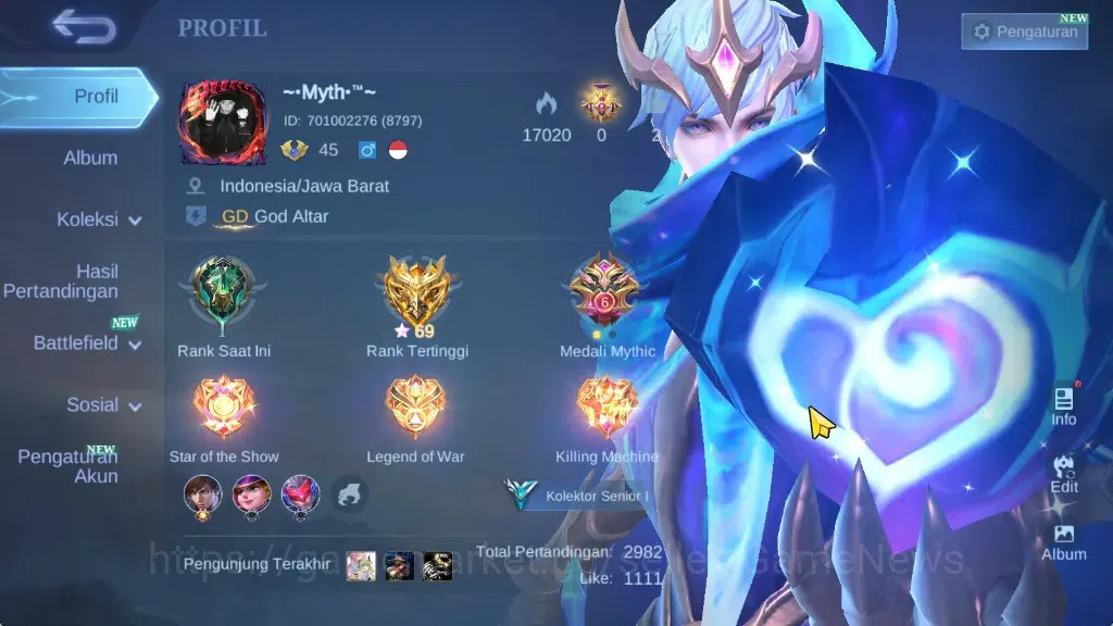 Mobile Legends: Bang Bang Accounts Hero 86|Skin 111|High Glory 69|CC Natalia,LightBor image 2