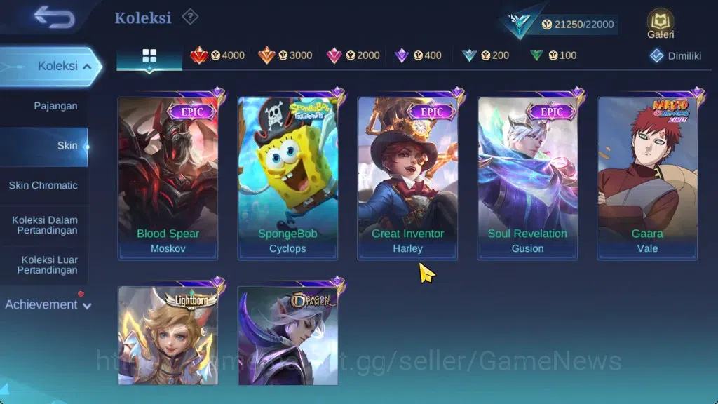 Mobile Legends: Bang Bang Accounts Hero 86|Skin 111|High Glory 69|CC Natalia,LightBor image 8
