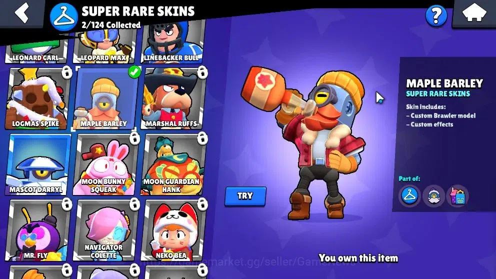 Brawl Stars Accounts 1134 Trophy|18 Brawler 2 Max (Tick,Edgar)|13k Bling |2 Mythic [Gridiron Otis,Tickoyaki] 4 Epic Skins|CN 14