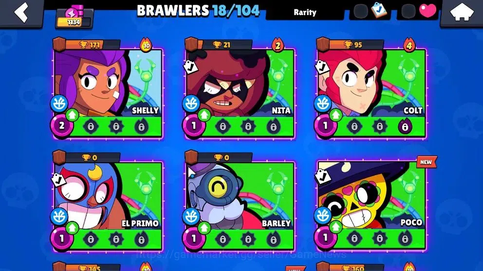 Brawl Stars Accounts 1134 Trophy|18 Brawler 2 Max (Tick,Edgar)|13k Bling |2 Mythic [Gridiron Otis,Tickoyaki] 4 Epic Skins|CN 8