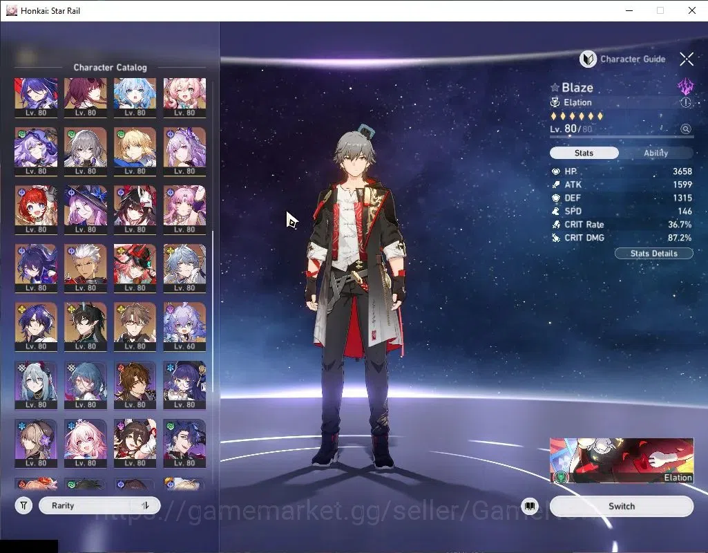 Honkai Star Rail Accounts Asia|TL 70|7 PremTeam|36 Limited|(RobinE1,JingliuE image 5