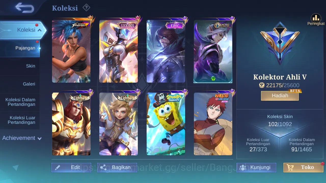 Mobile Legends: Bang Bang Accounts Hero 75 Skin 102 | Luckybox Irithel | KOF Karina | image 3