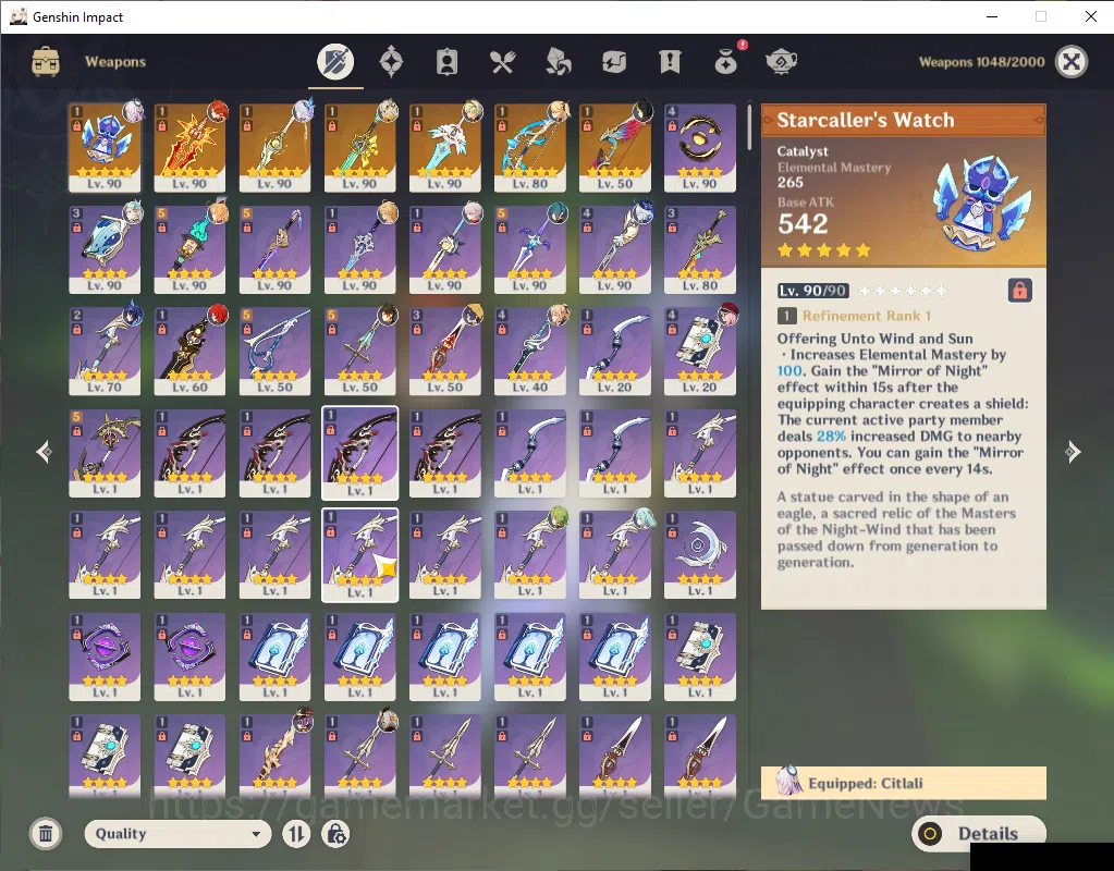 Genshin Impact Accounts ASIA|AR 58|PrimeTeam Skirk|9Limited+7(*5Wep)|(Mavu image 5