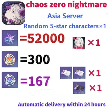 Chaos Zero Nightmare Accounts Asia|Heidemarie+Crystal×52000+Rescue Anchor×300+Signal Amplification Anchor×167|Fast Delivery