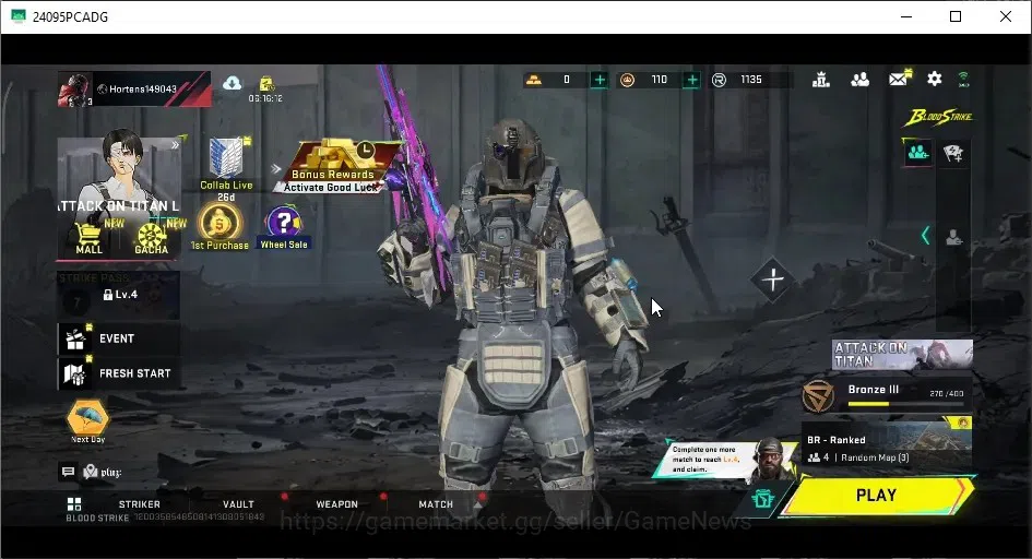 Blood Strike Accounts Starter ASIA|Fresh Starter| Eternal Galil |Legendary SVD & Loot Crate|Epic Loot Crate |Log 1