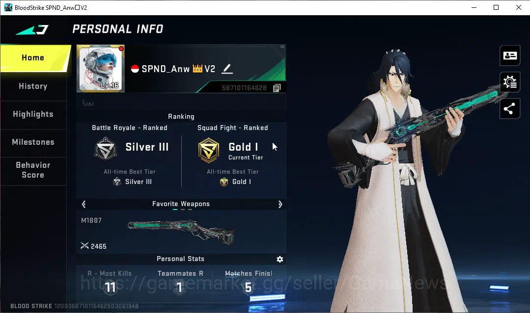 Blood Strike Accounts ASIA|ETERNAL COLLAB M1887-Netherflame,Ethan-Byakuy image 2