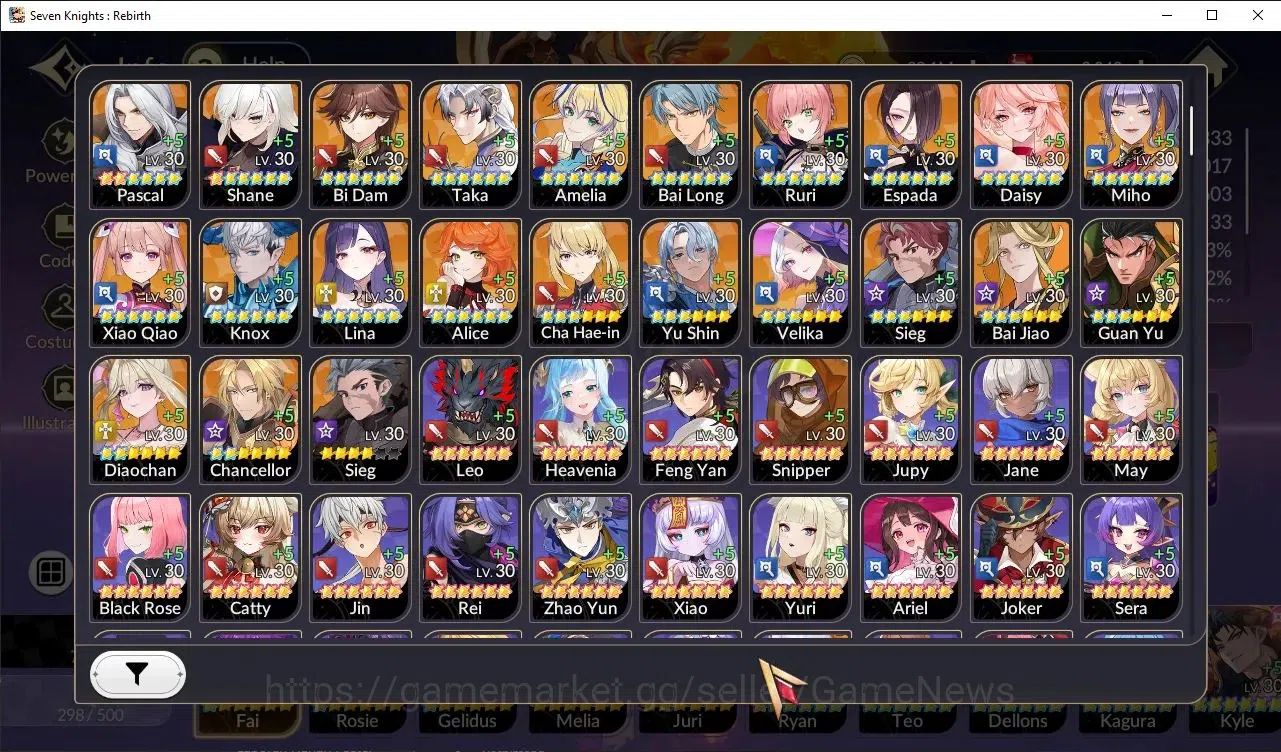 Seven Knights Re:Birth Accounts GLOBAL SEA|Full ex-7k[FaiTC1,RosieTC1,GelidusTC1,M image 2