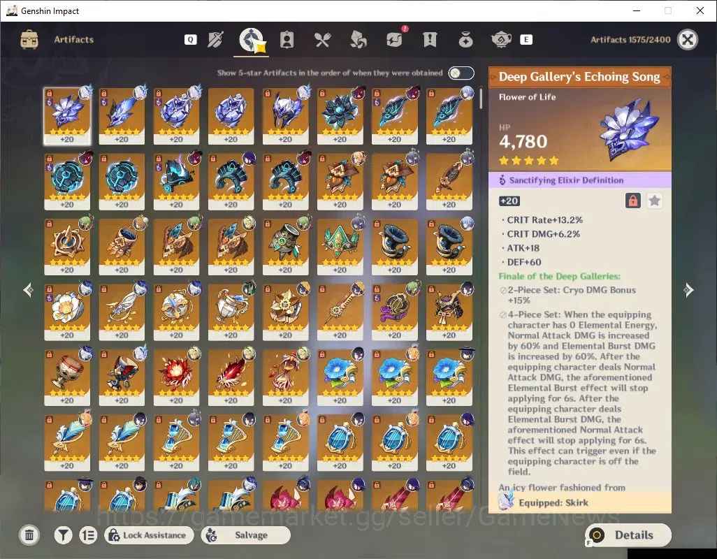 Genshin Impact Accounts ASIA|AR 57|PremTeam Skirk|15 Limit+9(*5Weap)|[Skir image 10