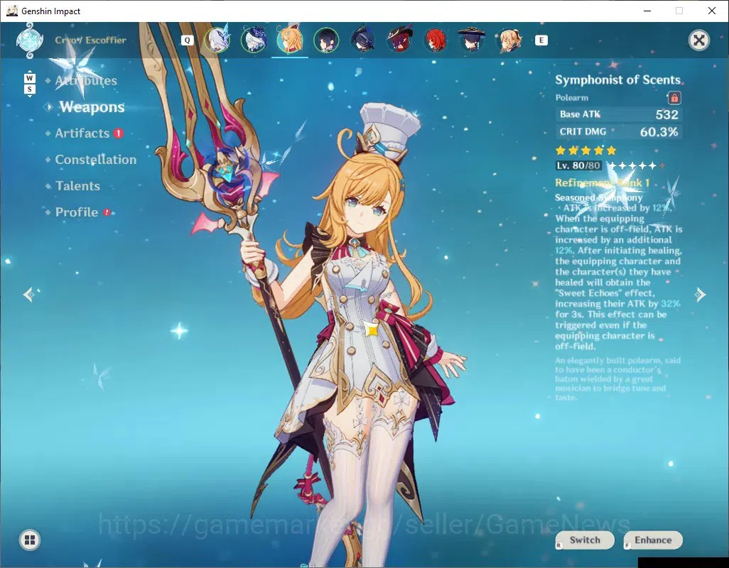 Genshin Impact Accounts ASIA|AR 57|PremTeam Skirk|15 Limit+9(*5Weap)|[Skir image 5