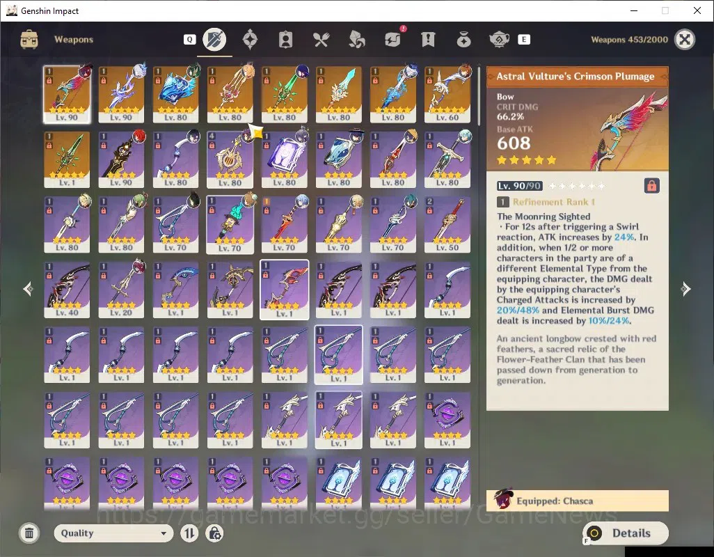 Genshin Impact Accounts ASIA|AR 57|PremTeam Skirk|15 Limit+9(*5Weap)|[Skir image 9
