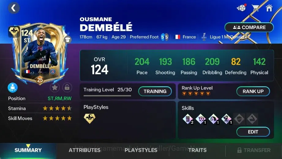 EA SPORTS FC Mobile Accounts OVR 126/64B Value|Starting 11 Meta Full EVO(Dembel image 8