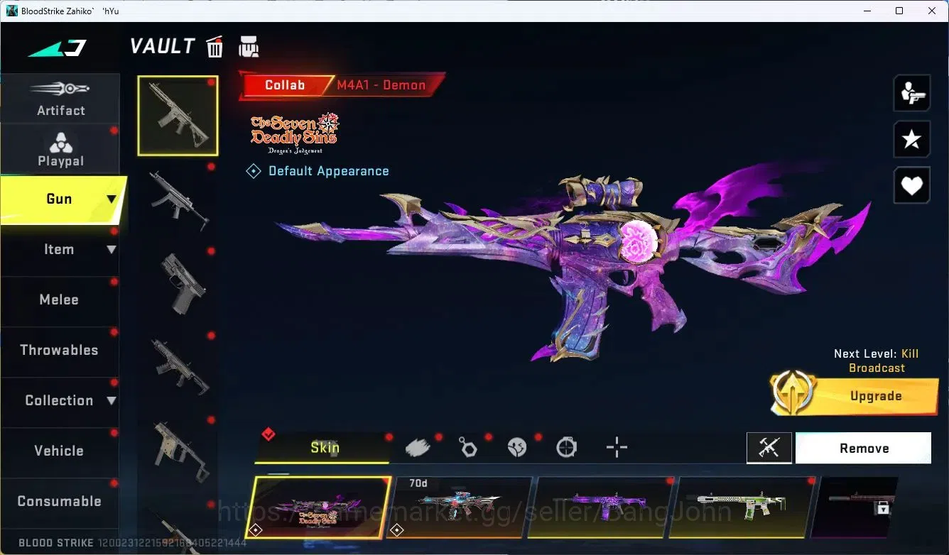 Blood Strike Accounts Collab Skin ASIA | 1 ETERNAL: Desert Eagle |3 Collab (7DS) | 1 TR | 1 ULTRA Gun | 1 Ultra  | 5 3