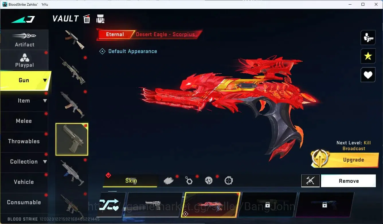 Blood Strike Accounts Collab Skin ASIA | 1 ETERNAL: Desert Eagle |3 Collab (7DS) | 1 TR | 1 ULTRA Gun | 1 Ultra  | 5 5