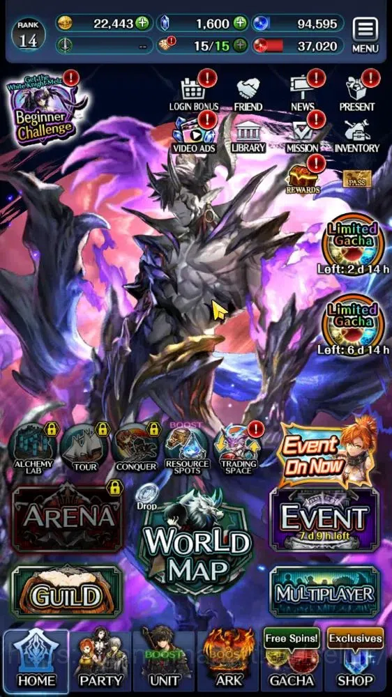 Last Cloudia Accounts Endgame GLOBAL|Rank 14|Top Tier Unit|Demon Lord Judecca Samekh,G Lilaha,KOG Mauna,Vayne,Lenius,Etc|2 5