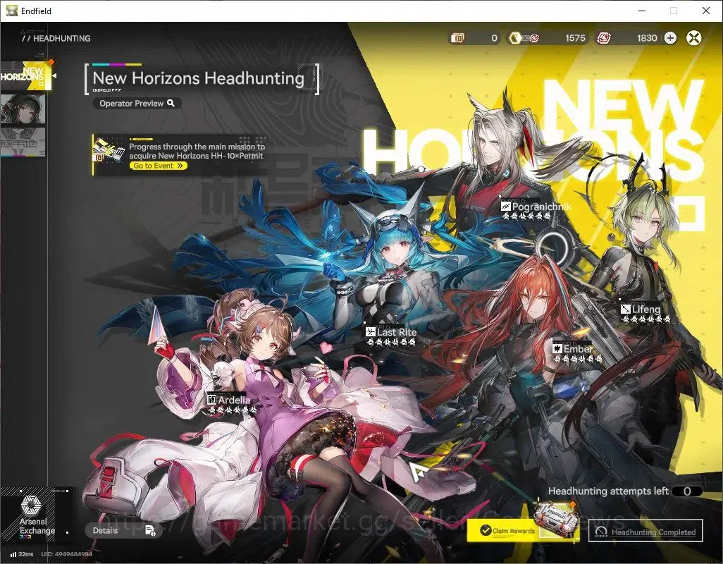 Arknights: Endfield Accounts ASIA|Lv46|3SSR(1Limited)+4(*6WP)|(Zhuang 11