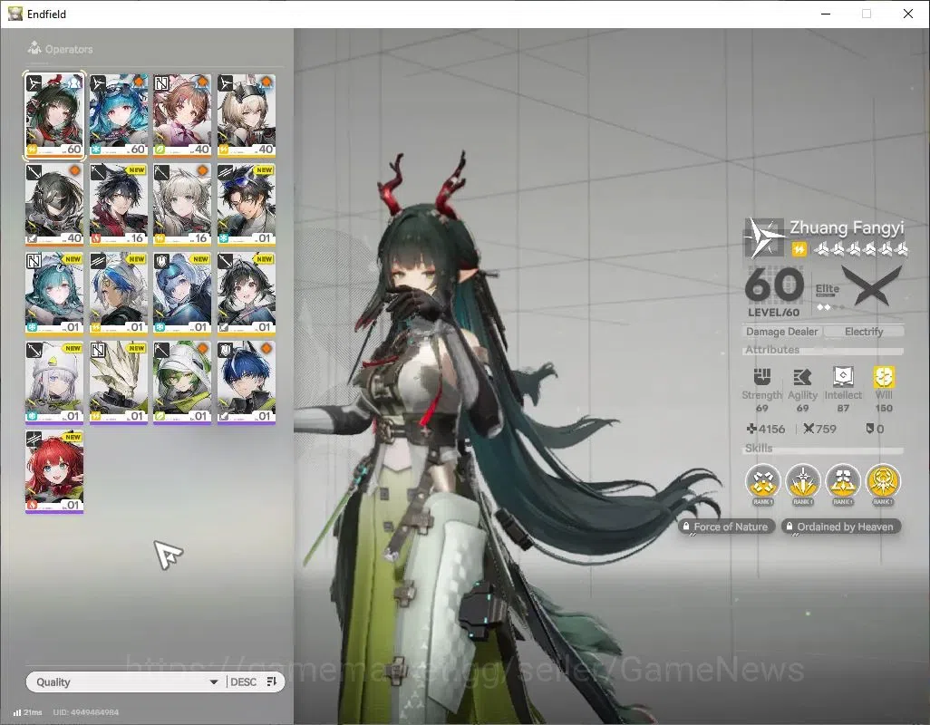 Arknights: Endfield Accounts ASIA|Lv46|3SSR(1Limited)+4(*6WP)|(Zhuang 2