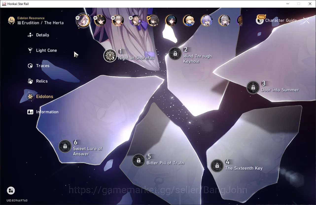 Honkai Star Rail Accounts ASIA | TL 61 | 6 Limit | The Herta E1 + Sign | Dan image 4