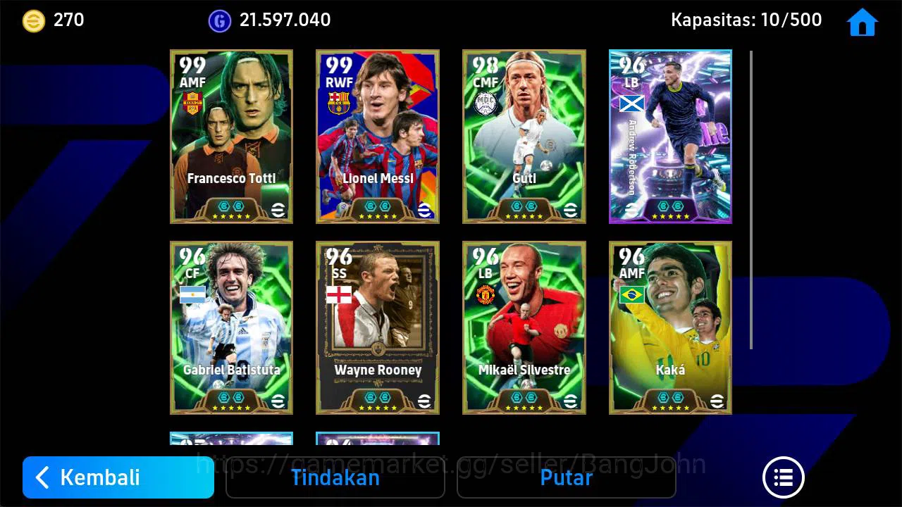 eFootball Accounts Power 3149, Totti epic, L messi barca, guti epic,  image 3
