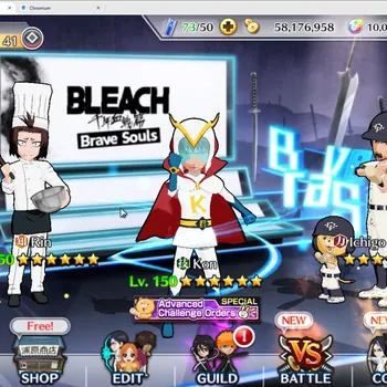 Bleach: Brave Souls Accounts Starter Global |Starter 10019 Orb| 84K BP | Rin Lv150, Kon Lv150, Ichigo | Story Part1