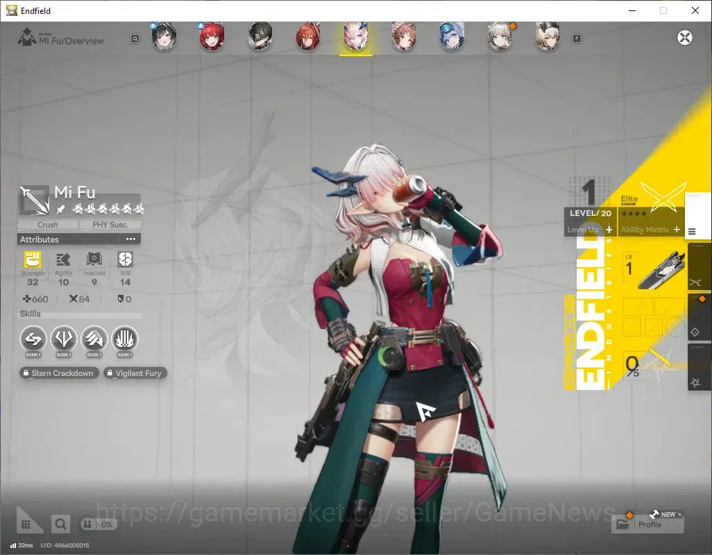 Arknights: Endfield Accounts ASIA|Lv 29|5 SSR(1 Limit) + 4 (*6 Weapon)|Mi Fu|Se image 4