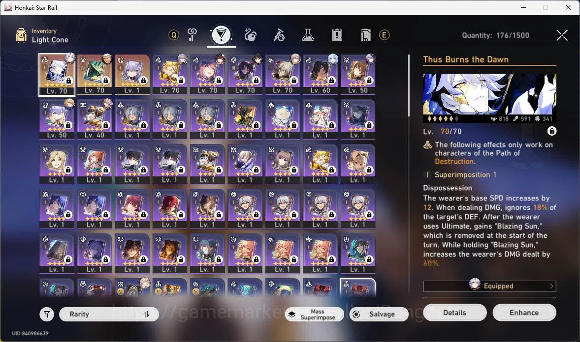 Honkai Star Rail Accounts Others ASIA|TL 60|7 Limit|Phainon+sign,Cerydra,Yao Guang,Sparkle,Dan Heng Pt,Ruan 10