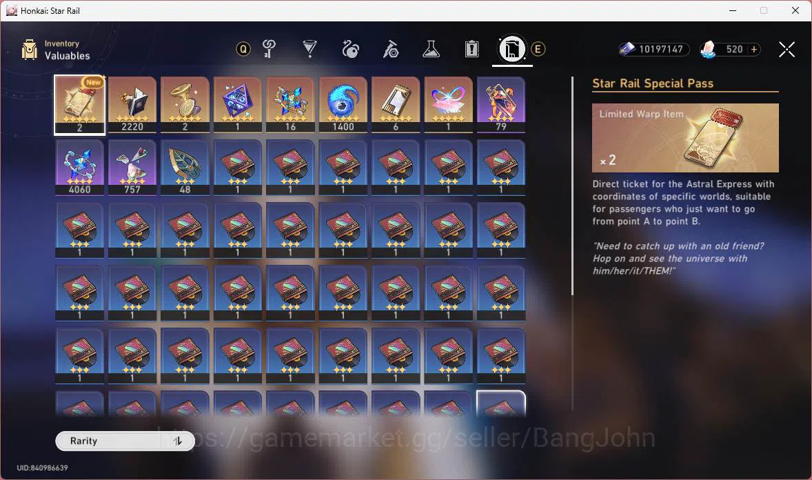 Honkai Star Rail Accounts Others ASIA|TL 60|7 Limit|Phainon+sign,Cerydra,Yao Guang,Sparkle,Dan Heng Pt,Ruan 2