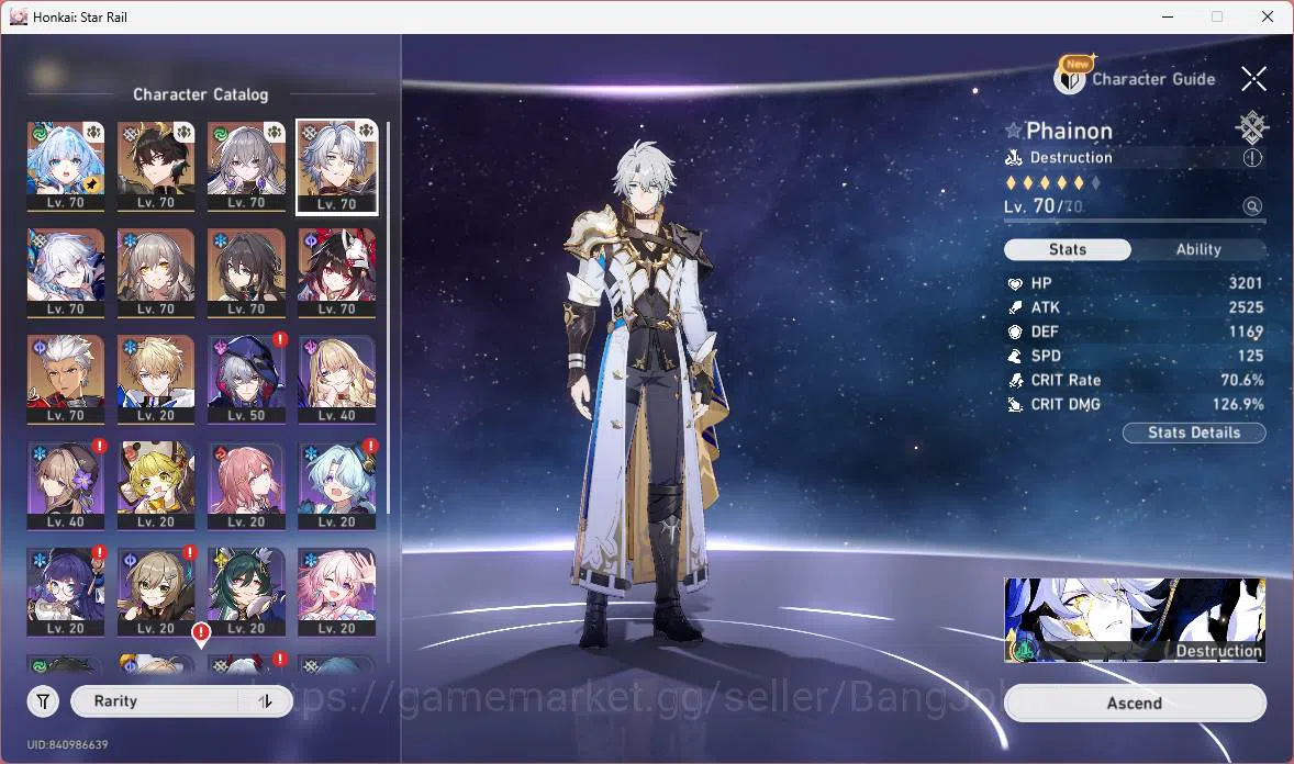 Honkai Star Rail Accounts Others ASIA|TL 60|7 Limit|Phainon+sign,Cerydra,Yao Guang,Sparkle,Dan Heng Pt,Ruan 8