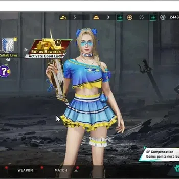 Blood Strike Accounts Collab Skin AMERICA|ETERNAL P90 Empyrean,MP7 Tidesong|Collab AOT M4A1 BoF,Female Titan|4 Ultra [Glock