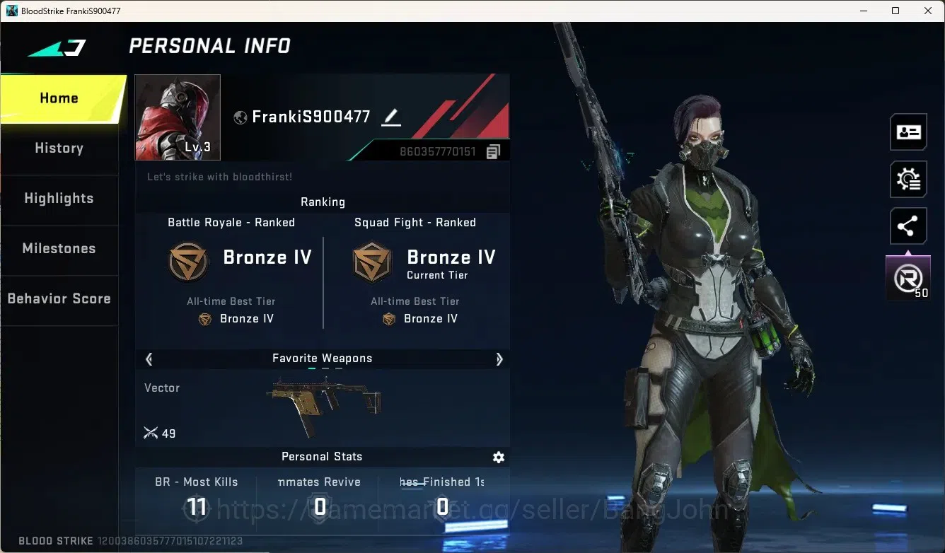 Blood Strike Accounts Others ASIA|1 Eternal Gun: M1887 - Netherflame|1 Epic Name-Changing Card|Legendary Embroidery Como 1