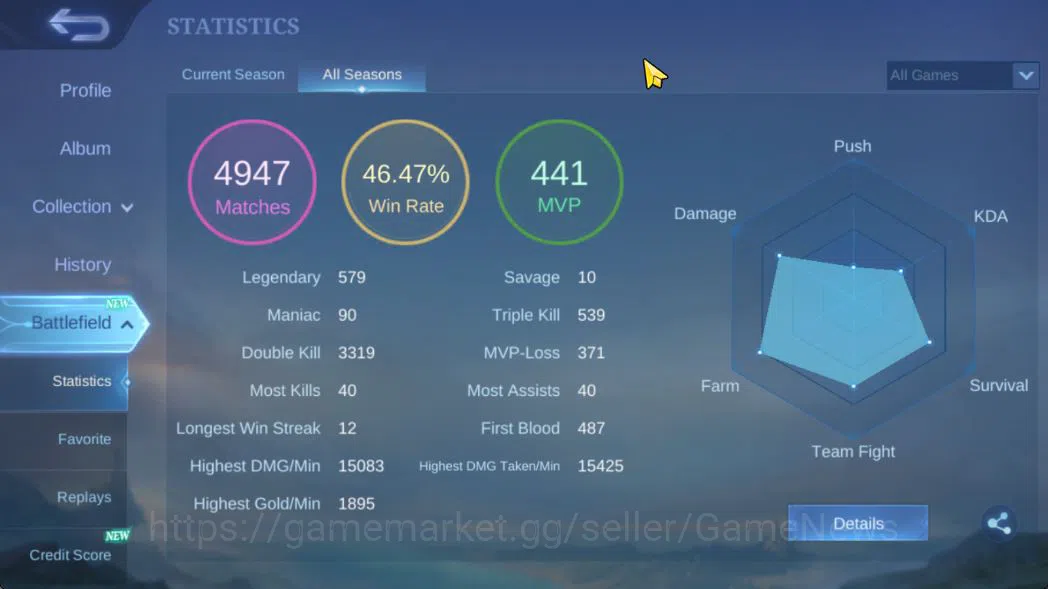 Mobile Legends: Bang Bang Accounts Hero 95|Skin 171|Natalia Collector,Claude M6,Julia image 20