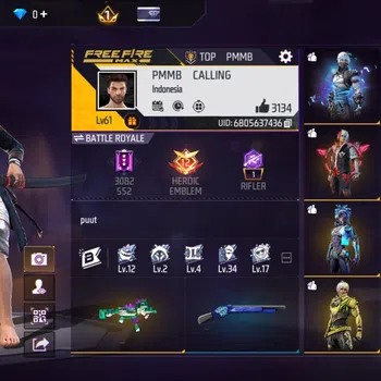 Free Fire Accounts AKUN FF COCOK PUSH - VAULT BANYAK - SENJATA FULL SKIN - DANA PELAJAR