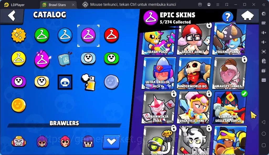 Brawl Stars Accounts Global |Trophy 2644 | Brawler 31, 2 Max 2Max with Supercharge | Skins 2 Mythic,5 Epic|Bling 10