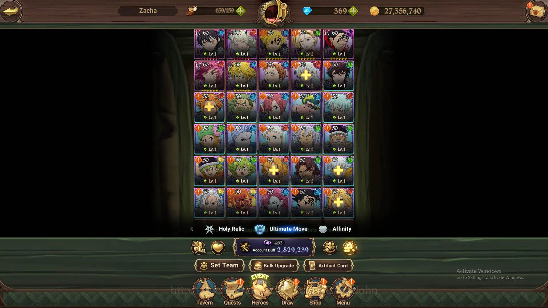 The Seven Deadly Sins: Grand Cross Accounts ASIA|2.8M CC|DM 369|Full collab FF Shinra 2/6|5 UR image 7