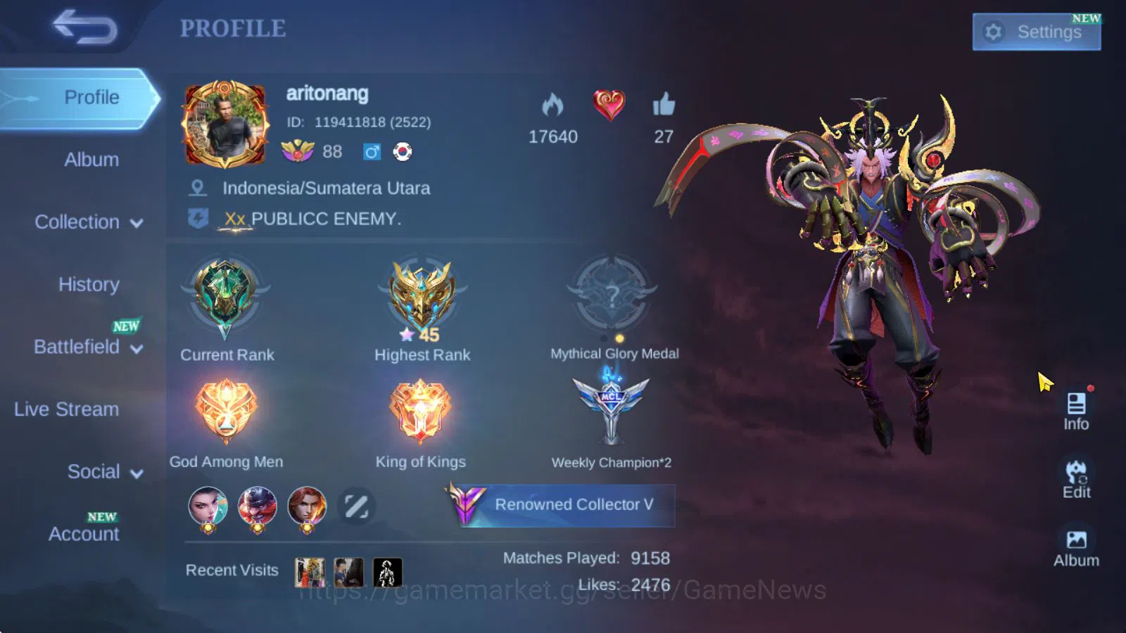 Mobile Legends: Bang Bang Accounts Hero 132|Skin 227|KOF Karina,CC Natalia,Gaara Vale image 20