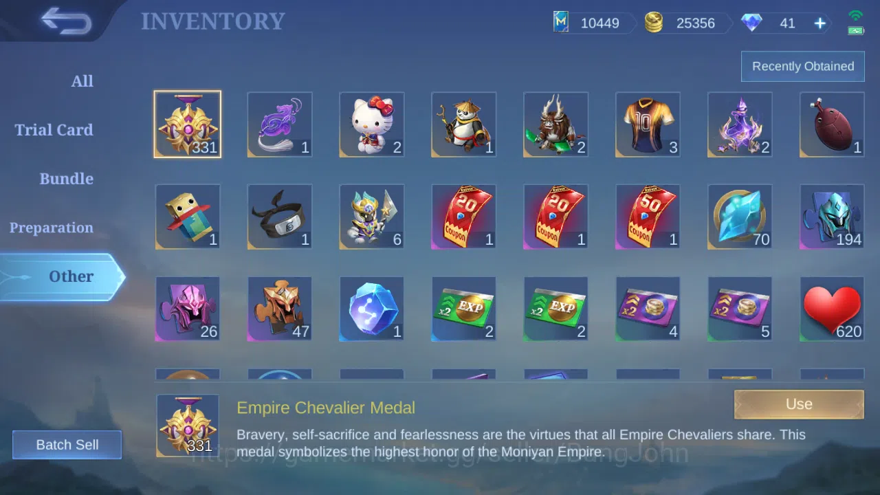 Mobile Legends: Bang Bang Accounts Hero 127 | skin 263 | emblem all max  cc benedetta image 11