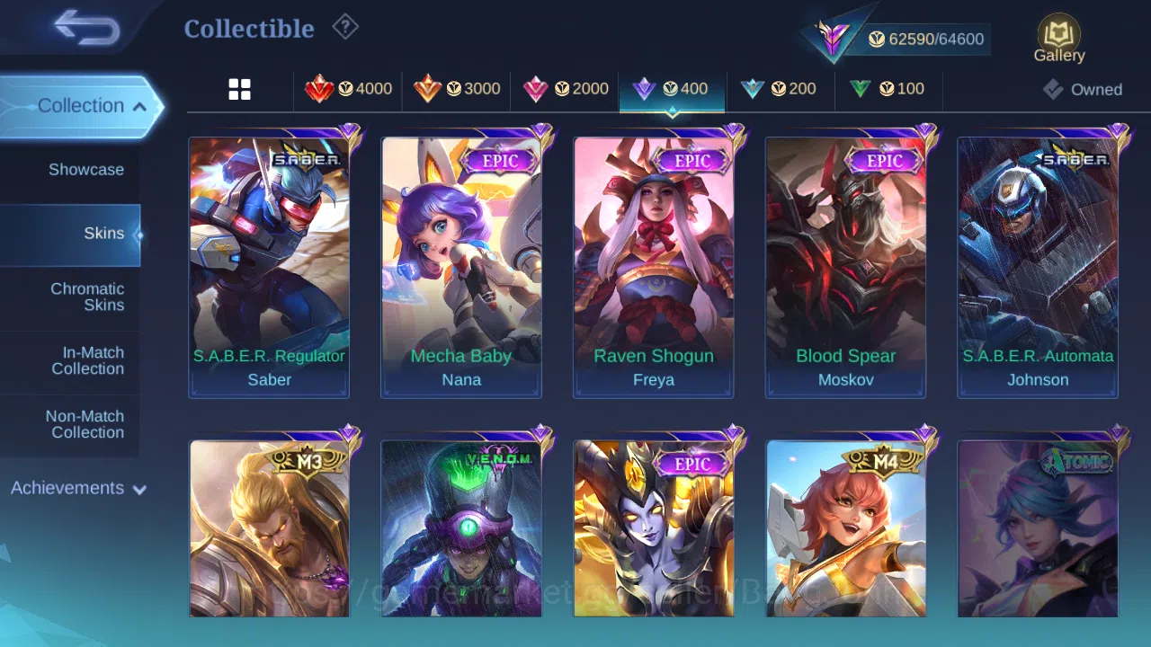 Mobile Legends: Bang Bang Accounts Hero 127 | skin 263 | emblem all max  cc benedetta image 6