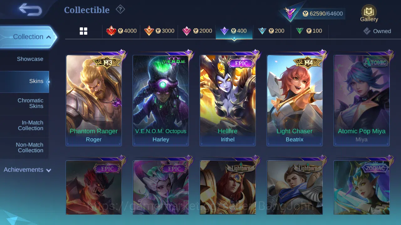 Mobile Legends: Bang Bang Accounts Hero 127 | skin 263 | emblem all max  cc benedetta image 7