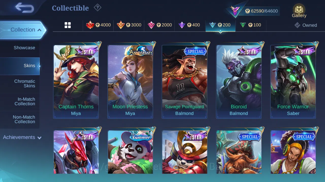 Mobile Legends: Bang Bang Accounts Hero 127 | skin 263 | emblem all max  cc benedetta image 8