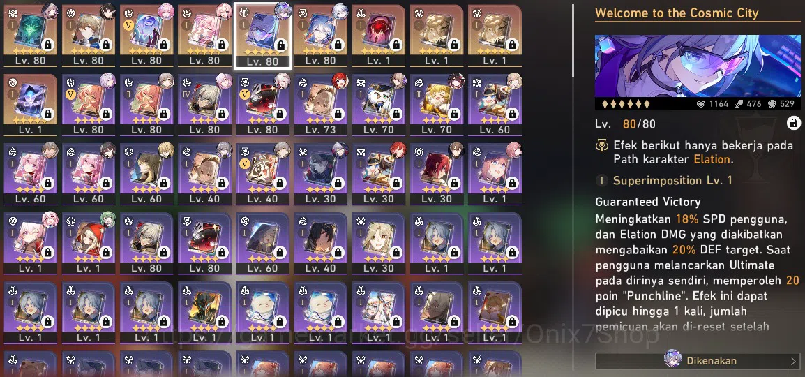 Honkai Star Rail Accounts ASIA | Tl 70 |Female | 22* 5 Char | Silverwolf Lv. image 2