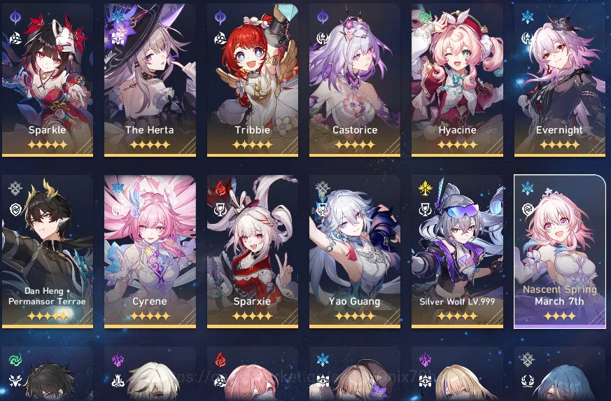 Honkai Star Rail Accounts ASIA | Tl 70 |Female | 22* 5 Char | Silverwolf Lv. image 3