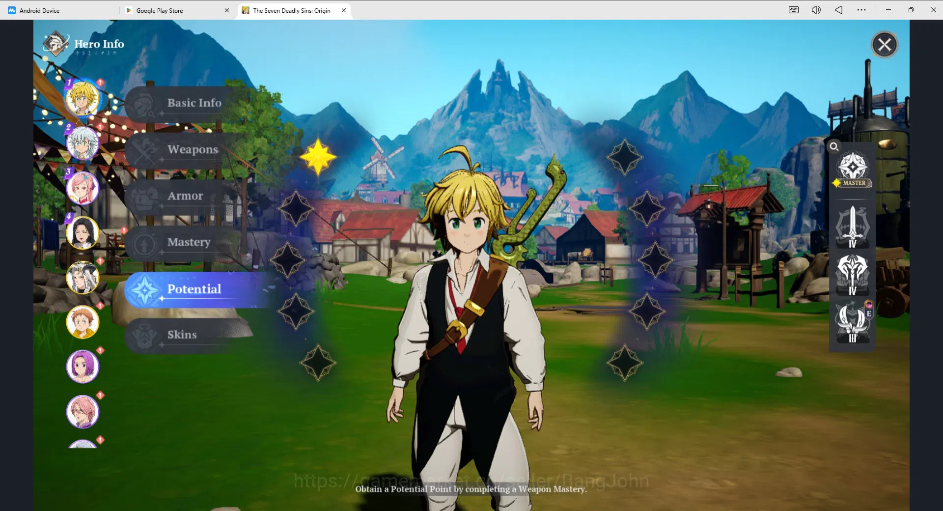 The Seven Deadly Sins: Origin Accounts SEA | Lv30 MidGame | 4 SSR Meliodas P1, King P1, Guila P2, Drake + SSR Selector 10