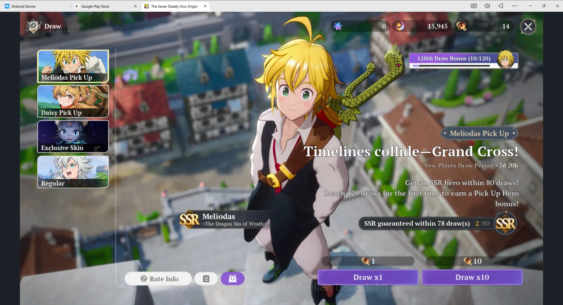 The Seven Deadly Sins: Origin Accounts SEA | Lv30 MidGame | 4 SSR Meliodas P1, King P1, Guila P2, Drake + SSR Selector 2