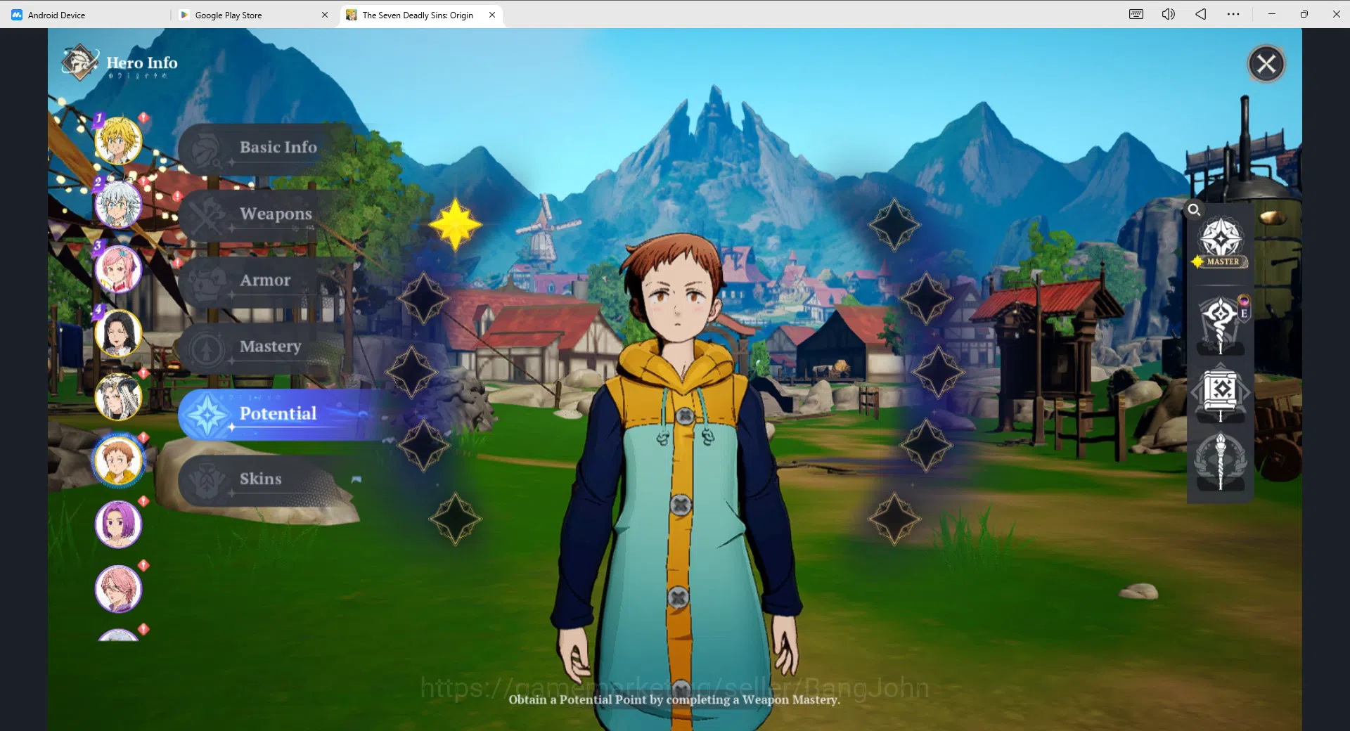 The Seven Deadly Sins: Origin Accounts SEA | Lv30 MidGame | 4 SSR Meliodas P1, King P1, Guila P2, Drake + SSR Selector 6