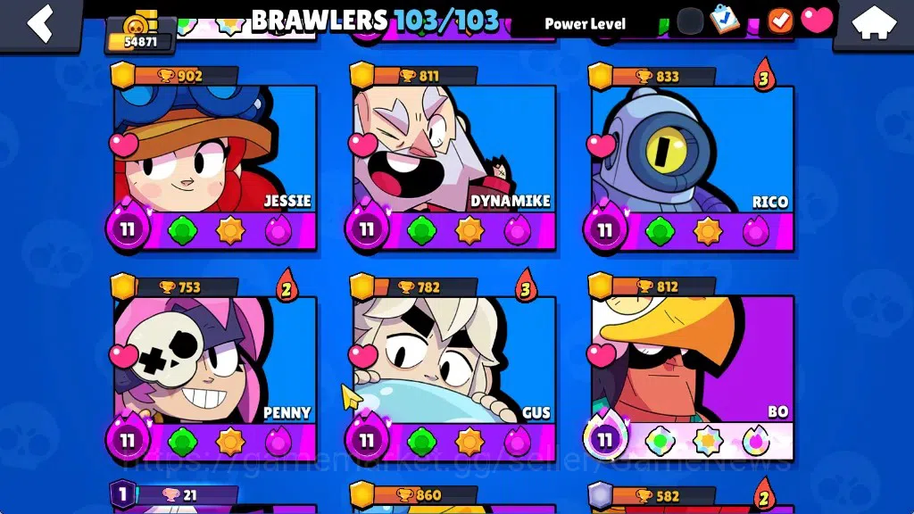 Brawl Stars Accounts 54871 Trophy|46k Bling 57k Coin|103Brawlers 59Max| image 10