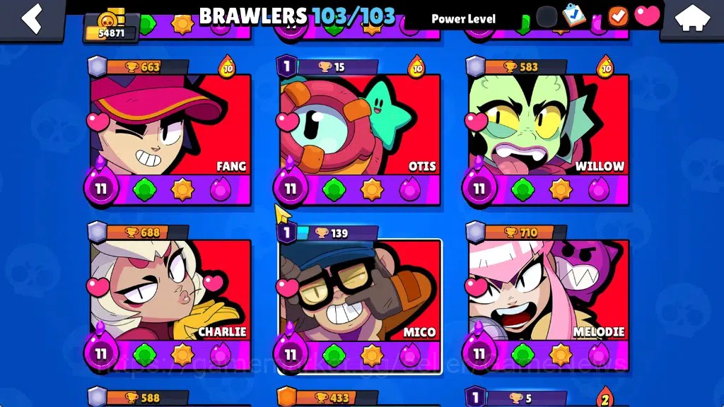 Brawl Stars Accounts 54871 Trophy|46k Bling 57k Coin|103Brawlers 59Max| image 15