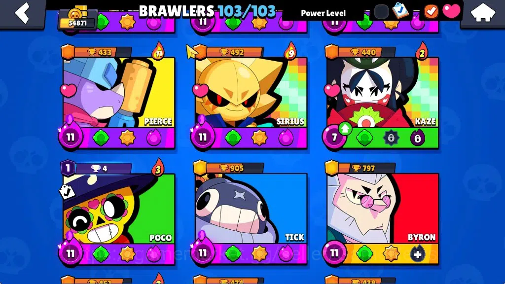 Brawl Stars Accounts 54871 Trophy|46k Bling 57k Coin|103Brawlers 59Max| image 18