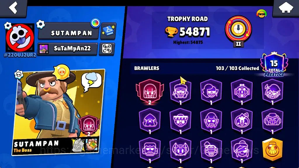 Brawl Stars Accounts 54871 Trophy|46k Bling 57k Coin|103Brawlers 59Max| image 3